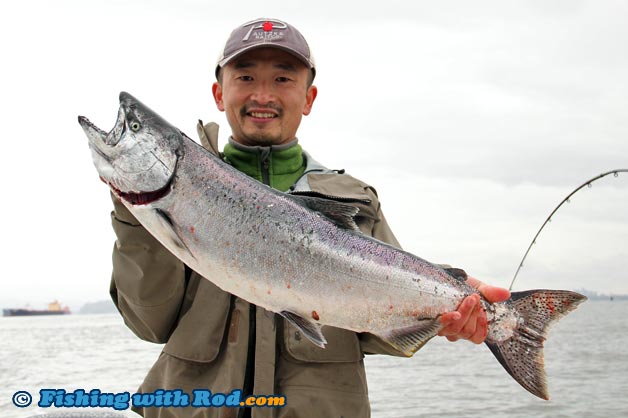 Saltwater trolling for salmon in BC. Saltwater trolling for salmon in BC.
