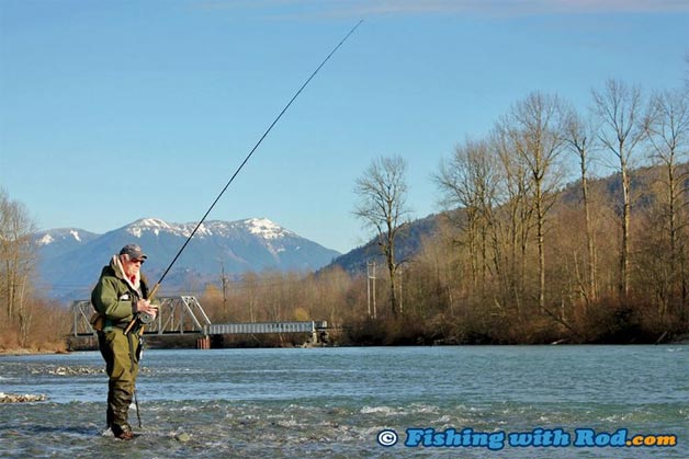 Steelhead fishing with centerpin rod and reel.