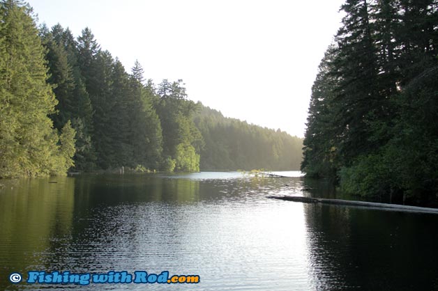 Fishing at Durrance Lake on Vancouver Island Fishing at Durrance Lake on Vancouver Island