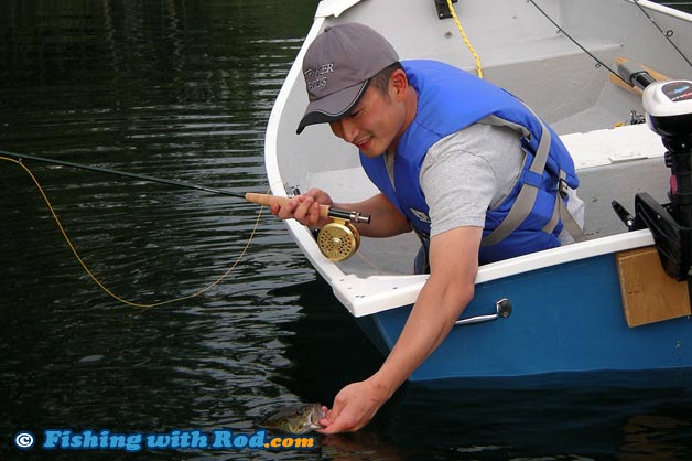 Smallmouth bass fishing at St Mary Lake on Salt Spring Island