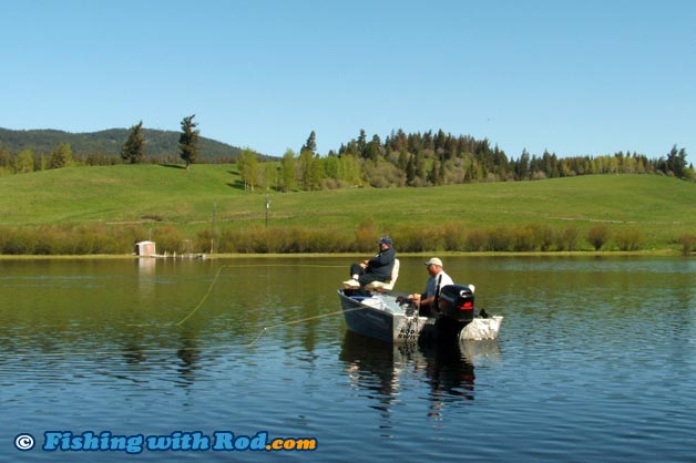 Fly fishing for brook trout at Edna Lake near Merritt BC
