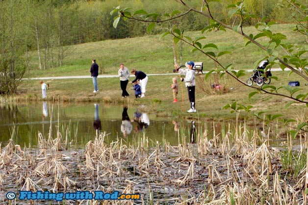 Green Timbers Lake in Surrey BC has good urban rainbow trout fishing Green Timbers Lake in Surrey BC has good urban rainbow trout fishing