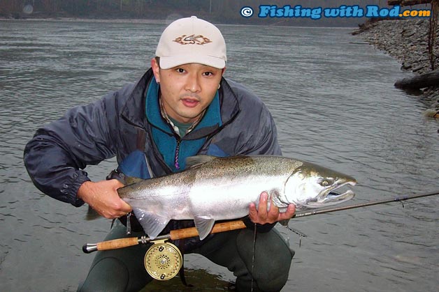 Float fishing with a centerpin setup is common when fishing for coho salmon in BC Float fishing with a centerpin setup is common when fishing for coho salmon in BC
