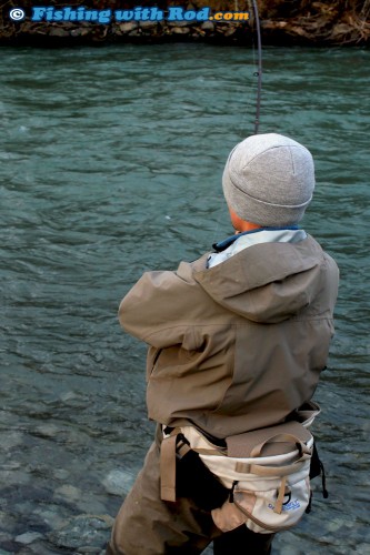 Fighting a Chilliwack steelhead, shortly before the dreadful pop