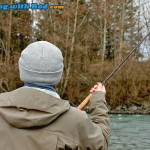 Fighting a winter steelhead