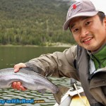 Holding a beautiful rainbow trout