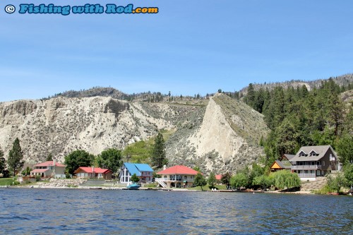 Summer cottages along Okanagan Lake