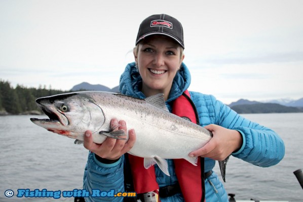Alex with a Winter Chinook Salmon in Howe Sound