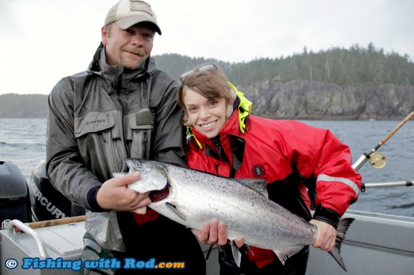 Kitty's First Chinook Salmon on the West Coast of Vancouver Island
