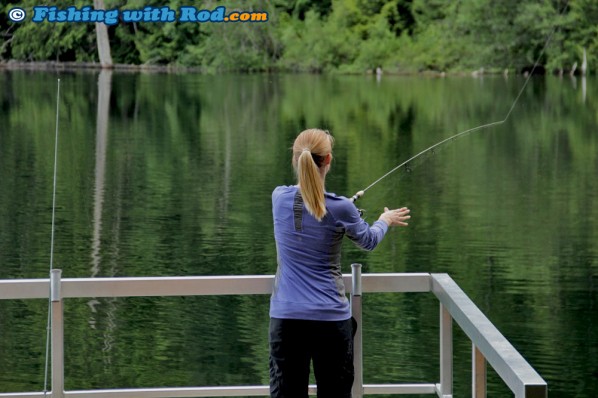 Casting from the Dock at Durrance Lake on Vancouver Island