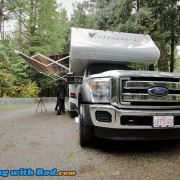 Filming in the rain, Fraserway RV’s motorhome made it easier!