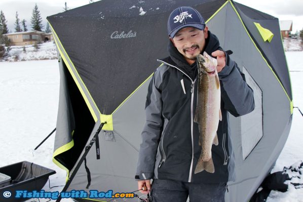 Nice Rainbow Trout from Tunkwa Lake while Ice Fishing