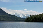 Peaceful spring lake by the glacier