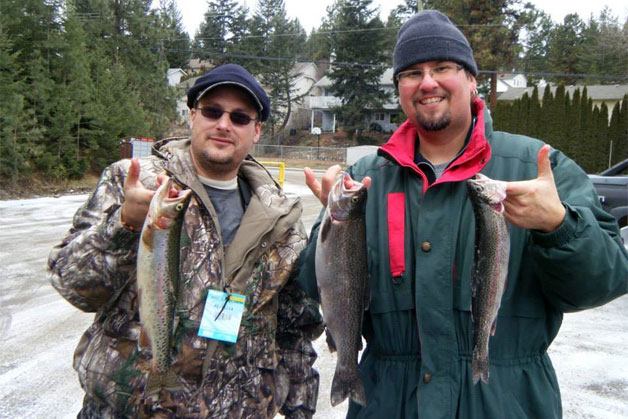 Catch of the day! Two anglers with some solid Shannon Lake rainbows. Catch of the day! Two anglers with some solid Shannon Lake rainbows.