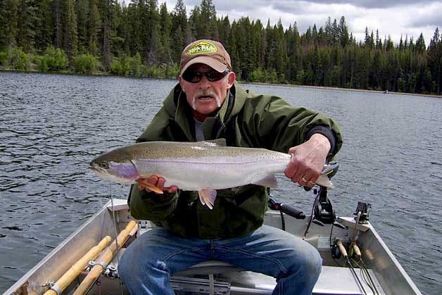 BC stillwater fly fishing for rainbow trout. Photo by Sea-Run Fly and Tackle BC stillwater fly fishing for rainbow trout. Photo by Sea-Run Fly and Tackle